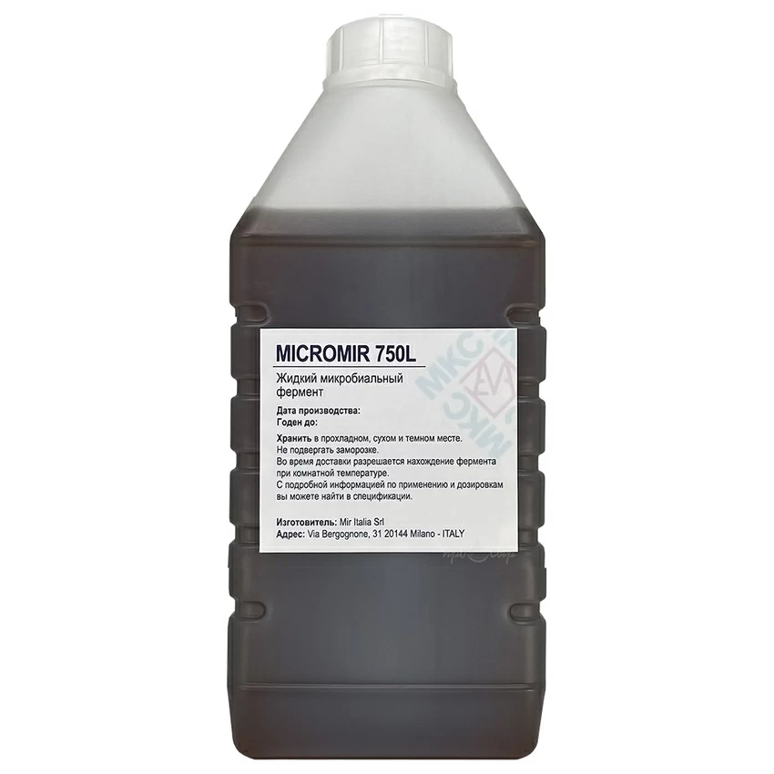Жидкий микробиальный фермент MICROMIR 750L, 1 литр Жидкий микробиальный фермент MICROMIR 750L, 1 литр